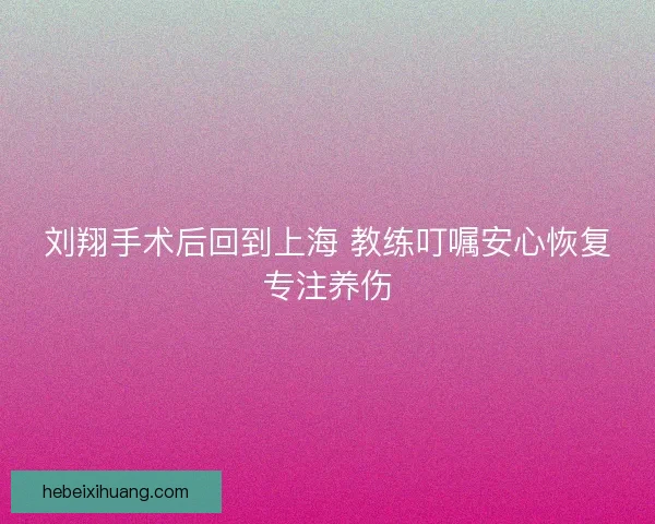 刘翔手术后回到上海 教练叮嘱安心恢复专注养伤