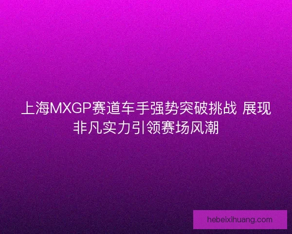 上海MXGP赛道车手强势突破挑战 展现非凡实力引领赛场风潮