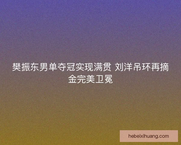 樊振东男单夺冠实现满贯 刘洋吊环再摘金完美卫冕 樊振东男单夺冠实现满贯 刘洋吊环再摘金完美卫冕