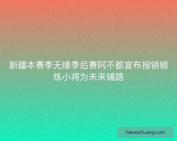 新疆本赛季无缘季后赛阿不都宣布报销锻炼小将为未来铺路